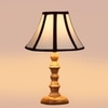 Devansh Off-White Cotton Vintage  Lamp With Wood Base (12X12X17)