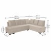 Melo 3 Seater Right Sectional Velvet Sofa Cum Bed in Cream colour