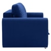Baruna 2 Seater Velvet Pull Out Sofa Cum Bed with Storage In Blue Color