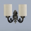 Devansh Metal Electric Wall Light in Antique Gold Colour with White Shade Count of 2 Lights