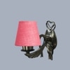 Devansh Metal Electric Wall Light in Antique Gold Colour with Pink Shade Count of 1 Light