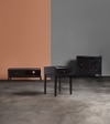 Harmful Solid Wood Bedside Table in Black Finish