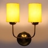 Devansh Metal Electric Wall Light in Gold Colour with Yellow Shade Count of 2 Lights
