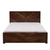 Kingsbury Solid Wood Queen  Size Bed With Hydraulic Storage (Provincial Teak Finish)