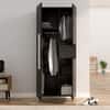Hexa Red Wooden 2 Door Wardrobe with Drawer and Hanging Space in Flower Wenge Colour