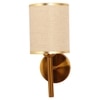 Eliante Cloth Shade Wall Lights Mild Steel & Glass Material Antique Gold & White Finish