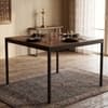 Holven 4 Seater Square Dining Table Brown Maple & Black