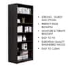 Hexa Engineered Wood Bookshelf Multipurpose Storage Rack in Flower Wenge Colour