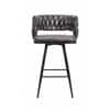 Doe Buck Presley Braided Faux Leather Bar Stool in Grey Colour