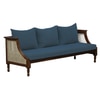 Arden 3 Seater Seater Wooden Sofa in Blue Fabric