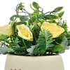 Yellow Artificial Flowers With A Modern Planter