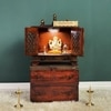 D'Dass Multi Color Mdf and Sheesham Wooden Temple With Cabinet For Pooja