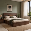 Hestia Engineered Wood Queen  Size Bed Without Storage (Walnut Finish)