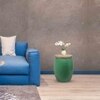 Metalsmith Circular Iron Bedside Table – Green Finish