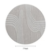 Handmade Round Wool Silk Rug Modern Wave Beige 7 Feet Carpet