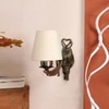Devansh Metal Electric Wall Light in Antique Gold Colour with off-white Shade Count of 1 Light