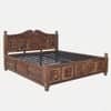 Royal Solid Sheesham Wood  King Size Hydrolic Storage  Bed In Provincial Teak Finish