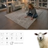 Handmade Wool Silk Area Rug Modern Wave Beige 9 x 12 Feet Carpet