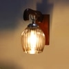 Devansh Solid Wood Electric Wall Light in Brown Colour with Lavender Shade Count of 1 Light