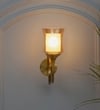 Nena Single Light Wall Fitting In Brass Finish Metal With Amber Glass