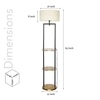 Gallow Metal Multiutility Shelf Floor Lamp With Off White Cotton Shade
