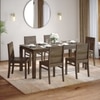 Atlas Solid Wood 6 Seater Dining Table With 6  Atlas Wooden Seat Dining Chairs (Finish : Danish Walnut, Chair Colour : Walnut)