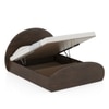 Sora Solid Wood Queen Size Bed With Hydraulic Storage in Dark Chestnut Finish
