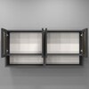 Aluminium Black Profile 4 Tinted Glass Handless Shutter  In Slate Grey Finish