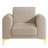 Veniza Velvet 1 Seater Sofa In Cream Colour