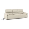 Leeroy Three Seater Leather Recliner Sofa in Oyster White Colour