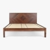 Dado Solid Wood Queen Non Storage Bed in Brown Colour