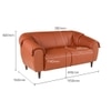 Zenith 2 Seater Leather Sole in Warm Brown Colour