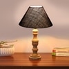 Devansh Blue Jute Table Lamp With Wood Natural Base (10X18 Inches)-37