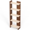BLUEWUD Lagoon Engineering Wood Multipurpose Floor Corner Stand Bookshelf with Home Decor Display Shelves Wall Book Storage Rack Organizer Cabinet Living Room Bedroom Office Home (Brown Maple & Beige)