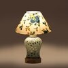 Devansh Conical Multi Cotton Shade Lamp With Wood & Mosaic Glass Base For Decoration/Office/Home/Gifting/Study For Decoration/Office/Home/Gifting/Study -(10X10X14.5) Inches -A
