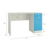 Celestia Kids Study Set with Desk Bookshelf and Wooden Chair in Azure Blue Colour
