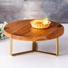 Inseparables Teak Wood Cake Stand Gold