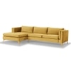 Brezza Sectional Fabric Sofa - Yellow