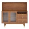 Klint Solid Wood Bar Cabinet (Amber Walnut Finish)