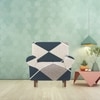 1 Seater Navy Cubes Sofa Cover
