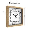 Minimal Square Wooden Wall Clock with Roman Numerals and Layered Frame