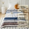 Luna Multicolor Abstract Wool Single Bed Blanket 350 Gsm