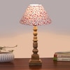 Devansh Multicolor Cotton Table Lamp With  Wood Natural Base (10X10X21 Inches)-40
