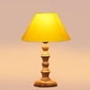 Devansh Yellow Cotton Table Lamp With  Wood Natural Base (10X10X16) Inches)-31