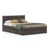 Basel Solid Wood Queen Size Drawer Storage Bed In Dark Chestnut Finish