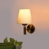 Devansh Metal Electric Wall Light in Gold Colour with off-white Shade Count of 1 Light