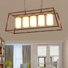 Eliante Hanging Light, 5 Bulb, Champagne Glass Shade, Mild Steel, Modern Pendant Lighting