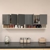 6 Door Mirror Glossy Triple Layered Uv Resistant Handless Cabinet In Grey Finish