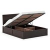 Alaca Solid Wood King Size Hydraulic Storage Bed In Mahogany Finish