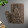 Luxe Home Polyester Newman Contour Bath Mat Set of 2 (Chocolate 45x75 cm & 40x45)